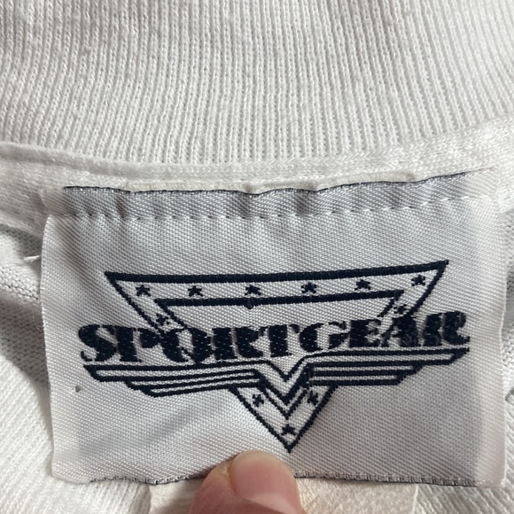 VTG Sport Gear White Tropical Hawaiian Floral T Shirt USA Adult Medium 50/50 - Picture 5 of 9